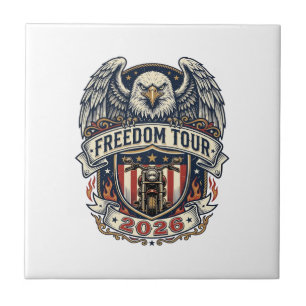 reedom Tour 2026 Vintage Eagle Motorcycle Tile