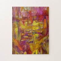 reeds in nature, vibrant colours puzzle