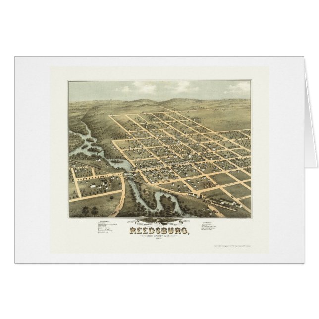 Reedsburg, WI Panoramic Map - 1874 (Front Horizontal)