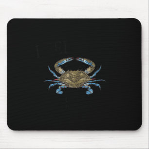 Reedville Virginia Blue Crab Since 1874 Black Lett Mouse Mat