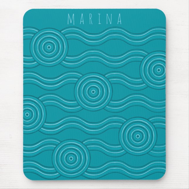 Reef Customisable Name Australian Dreamtime Art Mouse Mat (Front)