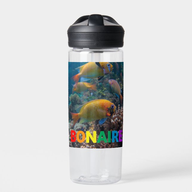 reef fish in bonaire water bottle (Front)