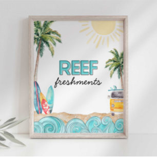 Reef Freshments Drink Party Sign