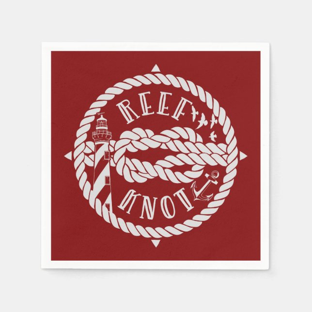 Reef knot sailing illustration napkin (Front)