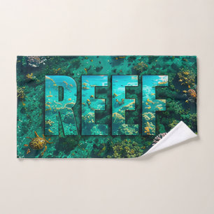 Reef Luxury Ocean Editorial Artwork Hand Towel