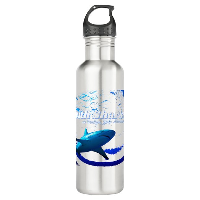 Reef Shark Silhouette 710 Ml Water Bottle (Front)