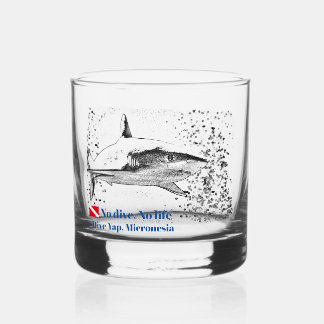 Reef Shark Silhouette Whiskey Glass