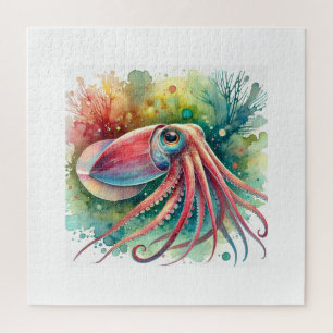 Reef Squid 300824AREF112 - Watercolor Jigsaw Puzzle