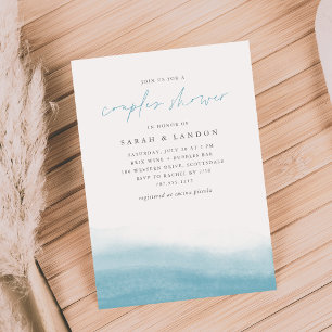 Reef Tides Coastal Watercolor Couples Shower Invitation