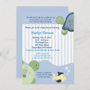 Reef Turtle (4x6) Boy Baby Shower Invitation