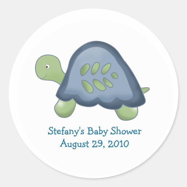 Reef Turtle Personalised Favour Stickers (Front)