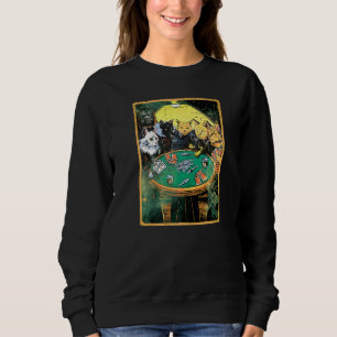 Reefer Kitties Playing Poker For Feline Poker Ree Sweatshirt