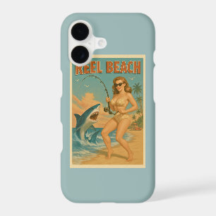Reel Beach Shark Fishing Pin-Up Retro Cell Phone