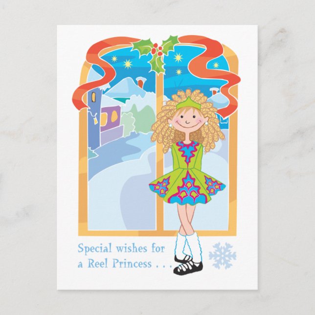 Reel Blond Christmas Holiday Postcard (Front)