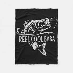 Reel Cool Baba Fishing Gifts Baba Father's Day Fleece Blanket