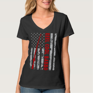 Reel Cool Babbo Fishing American Flag for Fisherm T-Shirt
