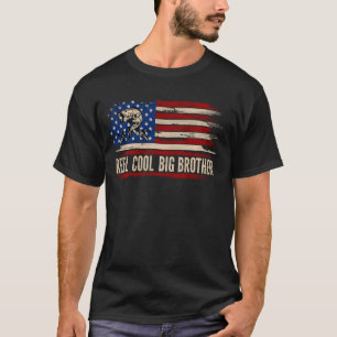 Reel Cool Big Brother American Usa Flag Funny Fish T-Shirt