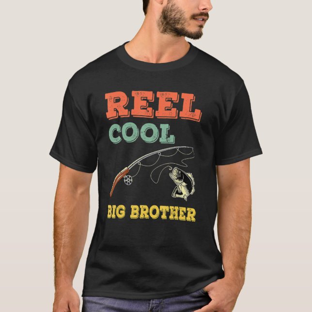 Reel Cool Big Brothers  Older Brother Boys Fishing T-Shirt (Front)