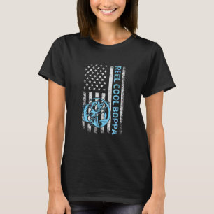 Reel Cool Boppa American Flag Fishing Fathers Day T-Shirt