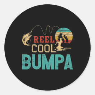 Reel Cool Bumpa Vintage Funny Fishing Rod Gifts Fo Classic Round Sticker