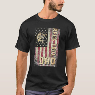 Reel Cool Dad American Flag Fishing Father's Day T-Shirt