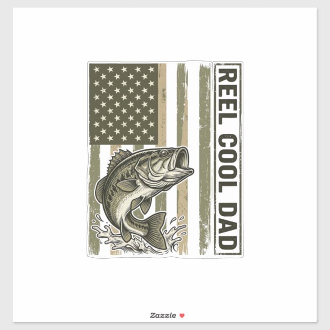 Reel Cool Dad Bass Fishing Flag Vector Design_1 (Sheet)