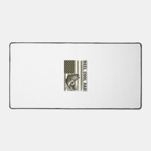 Reel Cool Dad Bass Fishing Flag Vector Design_1 Desk Mat