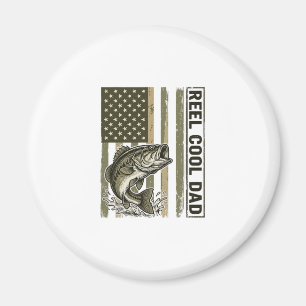 Reel Cool Dad Bass Fishing Flag Vector Design_1 Magnet
