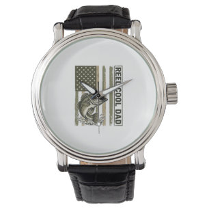 Reel Cool Dad Bass Fishing Flag Vector Design_1 Watch