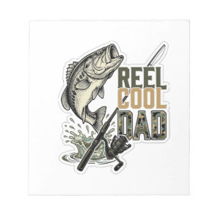 Reel Cool Dad Bass Fishing Vintage Engraving Desig Notepad