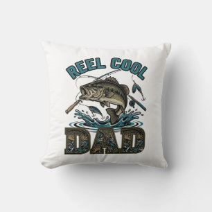 Reel Cool Dad Bass Fishing Vintage Vector Design_1 Cushion