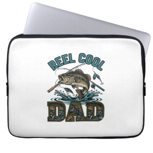 Reel Cool Dad Bass Fishing Vintage Vector Design_1 Laptop Sleeve