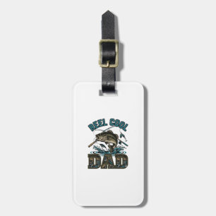Reel Cool Dad Bass Fishing Vintage Vector Design_1 Luggage Tag