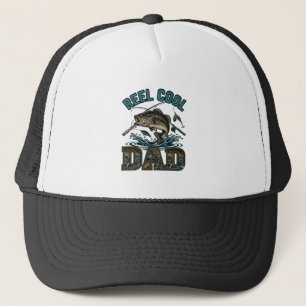 Reel Cool Dad Bass Fishing Vintage Vector Design_1 Trucker Hat