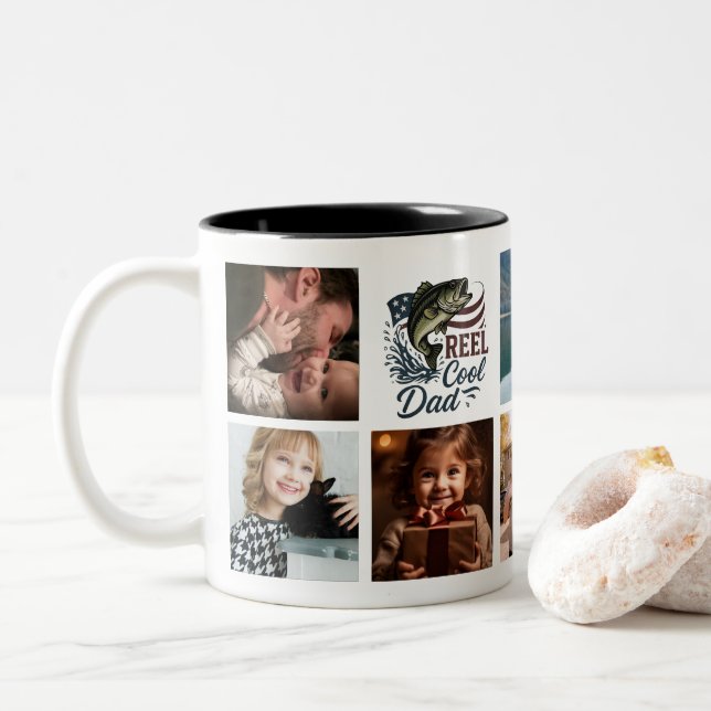 Reel Cool Dad Custom Photo Fishing Mug (With Donut)