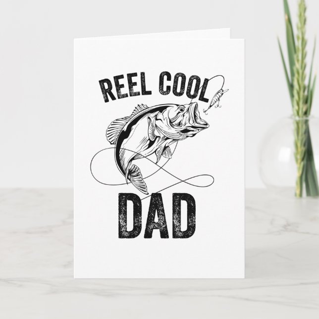 Reel Cool Dad Fathers Day Fishing Gift Fisherman Card (Front)