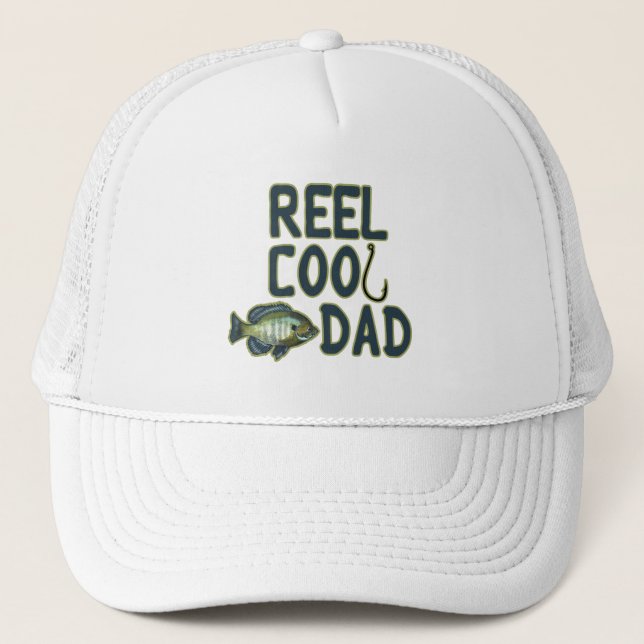 REEL COOL DAD | Father's Day Gifts for Dads Trucker Hat (Front)