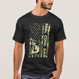 Reel Cool Dad Fisherman Father Patriotic Fishing S T-Shirt