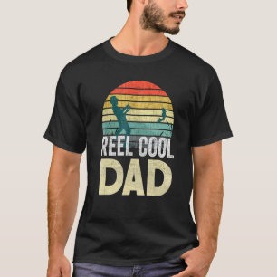 Reel Cool Dad Fisherman Father's Day Fishing Sunse T-Shirt