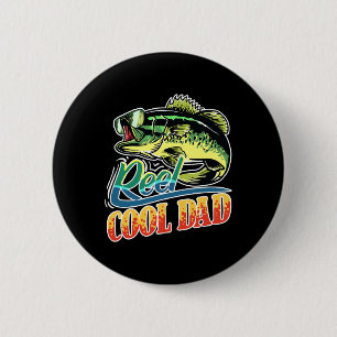 Reel Cool Dad Fisherman Funny Fishing  6 Cm Round Badge