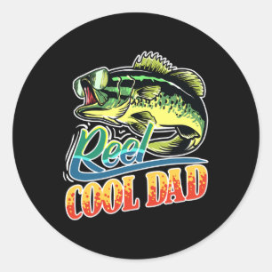 Reel Cool Dad Fisherman Funny Fishing Classic Round Sticker