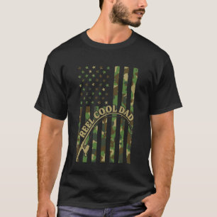 Reel Cool Dad Fisherman Grandpa US Flag Camouflage T-Shirt