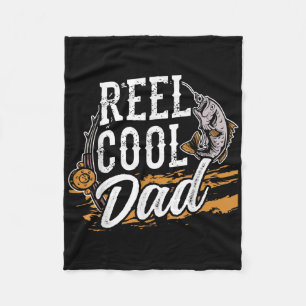 Reel Cool Dad Fisherman Sayings Fisher Fish Fishin Fleece Blanket