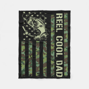 Reel Cool Dad Fishing Dad Fisherman Father's Day Fleece Blanket