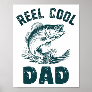 Reel Cool Dad Fishing Grandpa Vintage Style Daddy  Poster