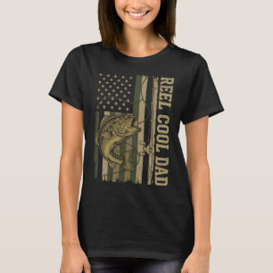Reel Cool Dad Fishing Patriot Angler Father T-Shirt