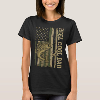 Reel Cool Dad Fishing Patriot Angler Father T-Shirt