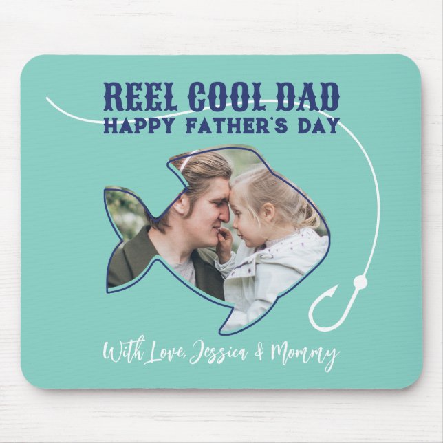 Reel Cool Dad Fishing Pun Humour Funny Father's Da Mouse Mat (Front)