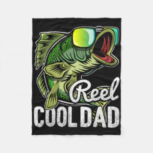 Reel Cool Dad Fishing Sungles Funny Father's Day G Fleece Blanket