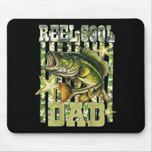 Reel cool dad funny fishing bass (on back)  mouse mat